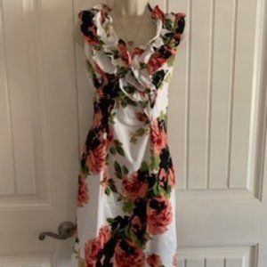 Beautiful Jonathan Martin Women’s Floral Ruffle Sleeveless Dress Runs Small
